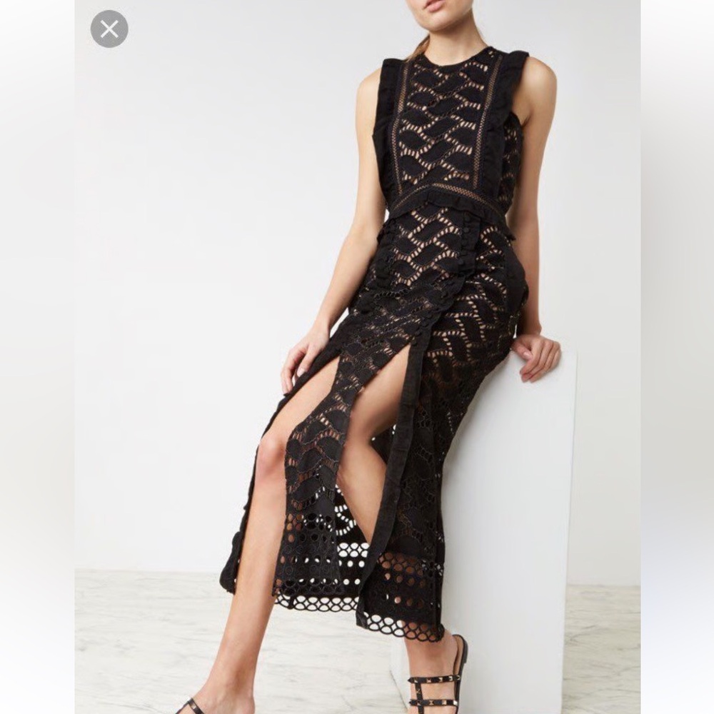 Self Portrait Cutwork Midi Dress